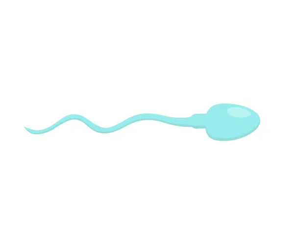 Illustrazione Vettoriale Uno Spermatozoo Umano Stile Cartone Animato Isolato Sfondo — Vettoriale Stock