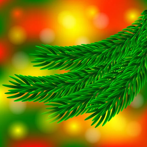 トウヒの枝を持つクリスマスの背景 ベクターイラスト — ストックベクタ