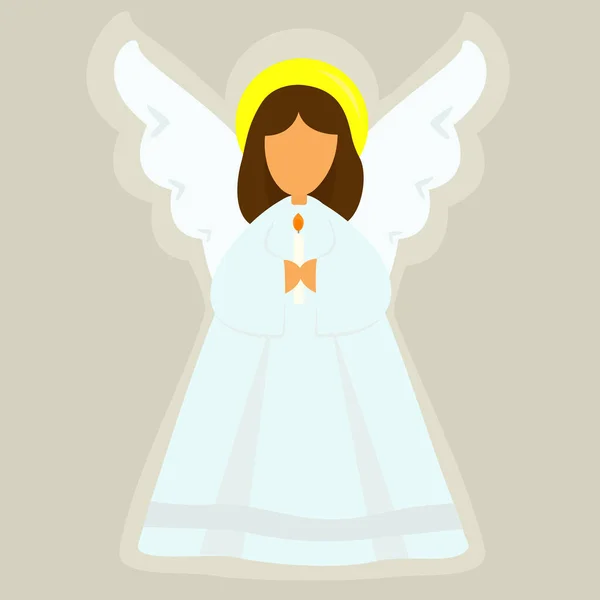 Christmas Angel Candle Vector Illustration — Stock Vector