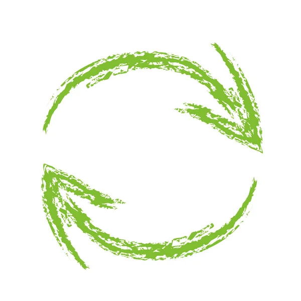 Ilustração Vetorial Uma Flecha Redonda Verde Isolada Sobre Fundo Branco —  Vetores de Stock