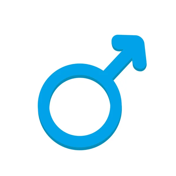 Blaues Männliches Geschlechtssymbol Auf Weißem Hintergrund — Stockvektor