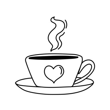 Kalpli el çizimi bir bardak. Vektör illüstrasyonu.