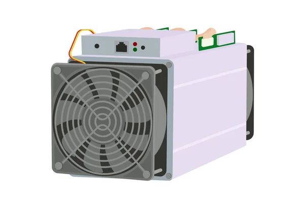 Dijital kripto para için Asic. Vektör illüstrasyonu.