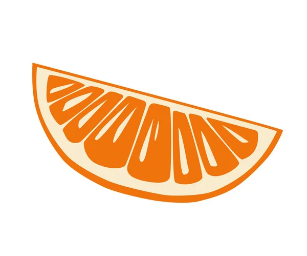 Vector illustration of an orange slice in cartoon style.
