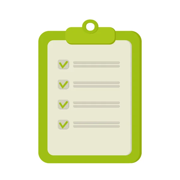 Panoda yeşil işaretli kontrol listesi var. Anket, anket, sosyolojik araştırma, seçim, anket. Vektör illüstrasyonu.