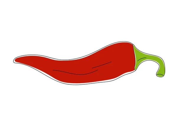Vector Illustration Hand Drawn Chili Pepper Isolated White Background — Stock Vector