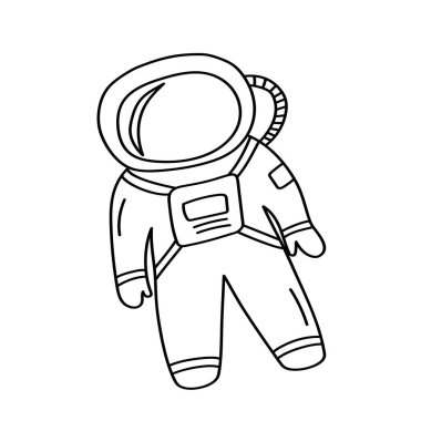 Karalama tarzında astronot.