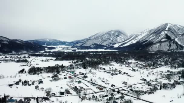 Vista Aérea Neve Hakuba — Vídeo de Stock