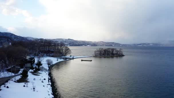 Вид Повітря Озеро Тойя — стокове відео