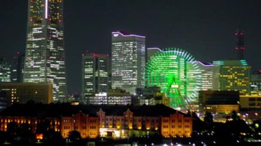 Yokohama şehir manzarası, gece
