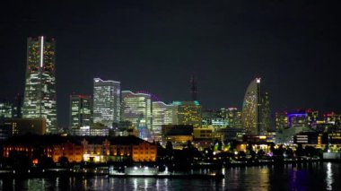 Yokohama skyline and fireworks Minato Mirai smart Festival