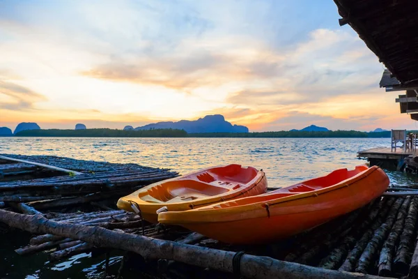 Sam Chong Tai View Point Phangnga Province Таїланд Canoe Boat — стокове фото