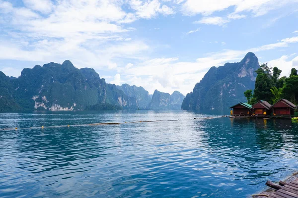 Kilátás Pont Mountain Úszó Cheow Lan Dam Khao Sok Nemzeti — Stock Fotó