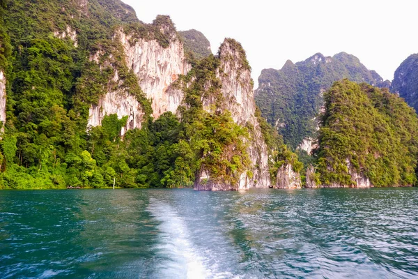 Kilátás Pont Mountain Úszó Cheow Lan Dam Khao Sok Nemzeti — Stock Fotó