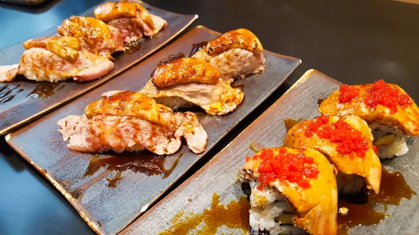 Set Sushi Comida Japonesa — Foto de Stock