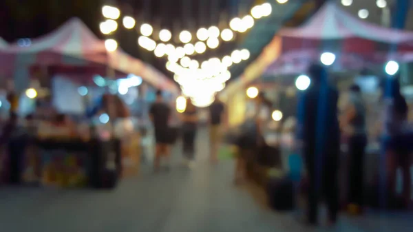 Zamazana Ulica Spacerowa Nocy Rynku Zamknięciu Bangkok Tajlandia — Zdjęcie stockowe