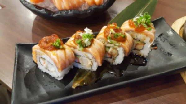 Masada Bulanık Japon Yemeği Var — Stok fotoğraf
