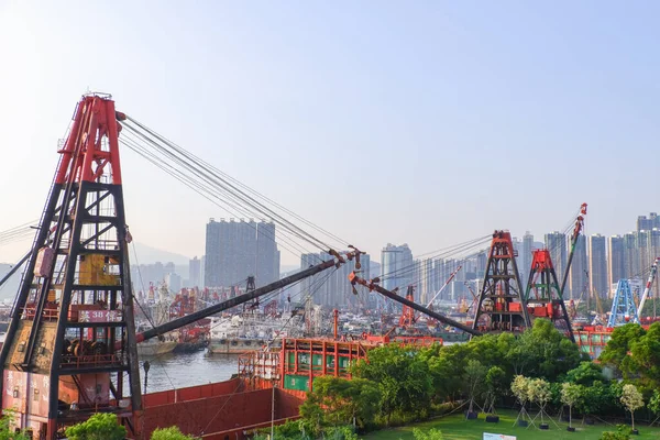 Paysage Vue Sur Ville Dans Hong Kong West Kowloon Cultural — Photo