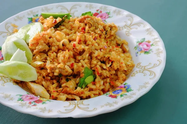 Nasi Goreng Dengan Pock Tom Yum Makanan Thailand — Stok Foto
