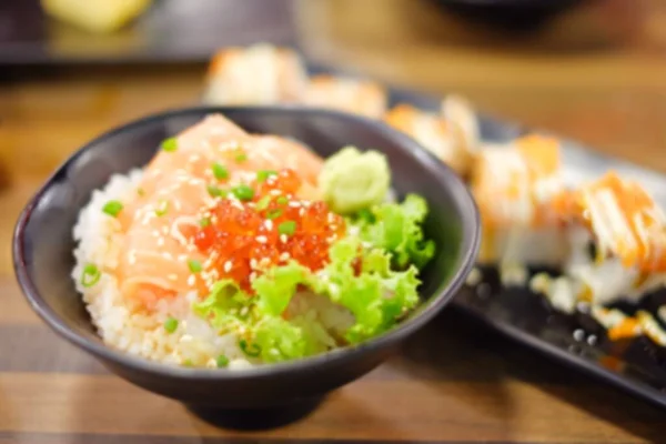 Abstrato Desfocado Comida Japonesa Tabela — Fotografia de Stock