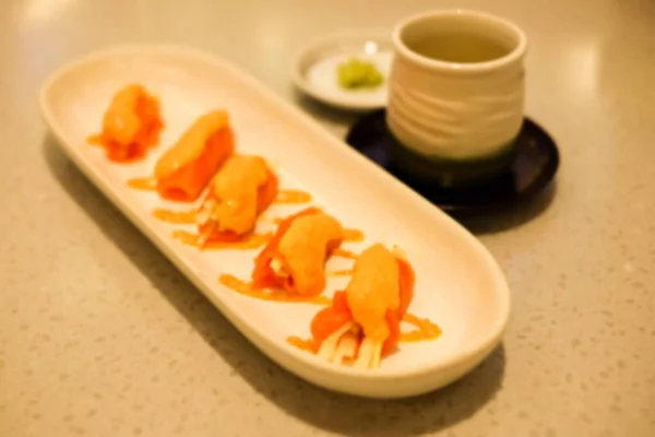 Abstrakcyjne Niewyraźne Japońskie Jedzenie Tabeli — Zdjęcie stockowe