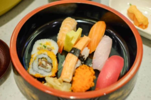 Abstrait Flou Japonais Nourriture Dans Table — Photo