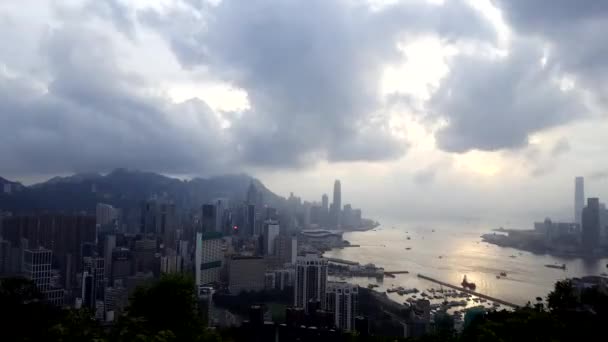 Time Lapse City View Hong Kong Braemar Hill Evening Day — Stock video