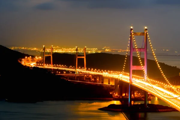 Мост Цинг Хонг Осаке Ночное Время — стоковое фото