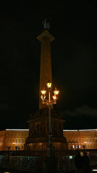Columna Alejandría Con Ángel San Petersburgo — Foto de Stock