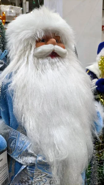 サンタクロースの青い毛皮のコート — ストック写真
