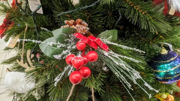 Árvore Natal Com Decoração — Fotografia de Stock