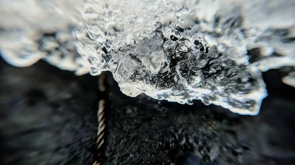 マクロ写真における氷の質感 ストック画像