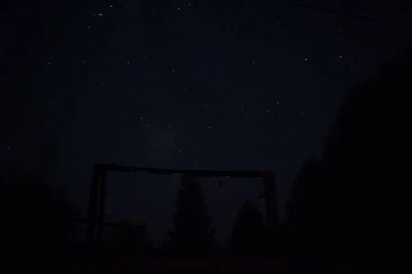 Nattfotografering Stjärnhimlen Med Exponering — Stockfoto