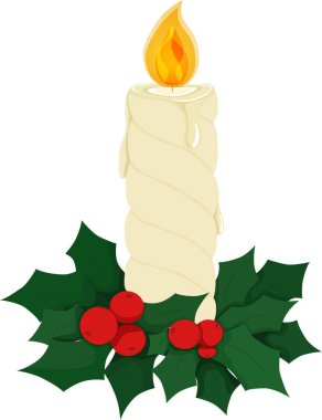 Kutsal çelenkli Noel mumu