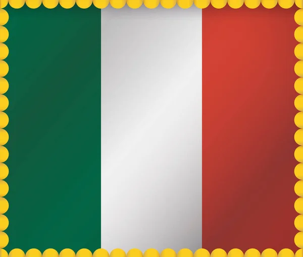 Cornice Dorata Strisce Verticali Tricolore Come Colori Della Bandiera Italiana — Vettoriale Stock