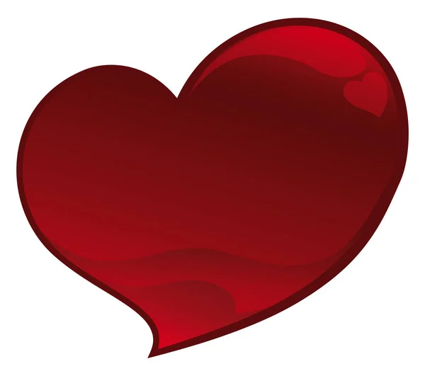 Gran Corazón Rojo Brillante Con Contornos Efecto Degradado Diseño Aislado — Vector de stock