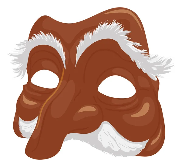 Brown Pantalone Maska Starým Výrazem Hustým Obočím Knírem Velkým Nosem — Stockový vektor