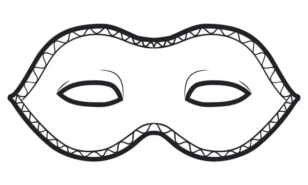 Traditional Colombina Mask Design Venetian Carnival Outlines Color — Stock Vector