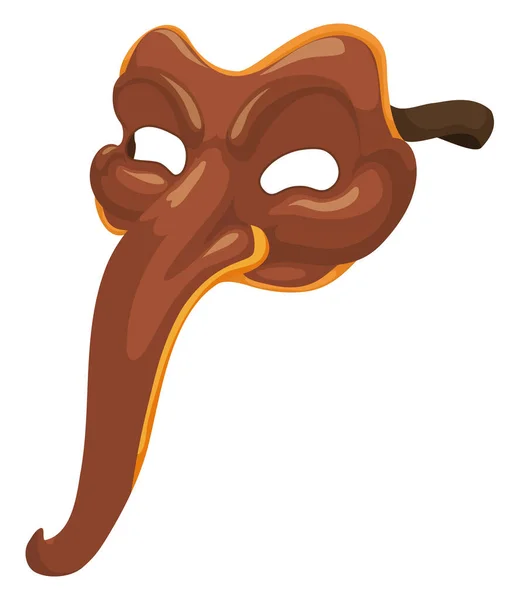 Klasyczna Maska Zanni Skórze Ozdobiona Złotą Obwódką Liną Projekt Stylu — Wektor stockowy