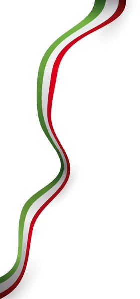 Patriotic Ribbon Decorated Italian Tricolor Green White Red Vertical Design — Stock Vector