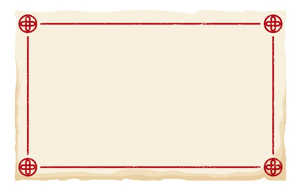 Geïsoleerde Sjabloon Ontwerp Van Gescheurde Scroll Kaart Met Geërodeerd Frame — Stockvector