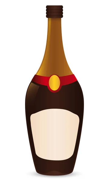 Uncorked Vin Eller Champagne Flaske Med Blank Etiket Klar Til – Stock-vektor