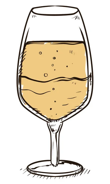 Design Main Dessiner Style Verre Vin Fantaisie Avec Champagne Délicieux — Image vectorielle