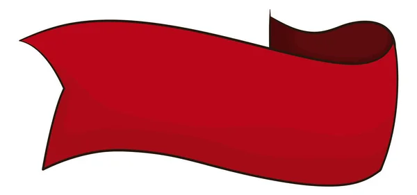 Декоративна Порожня Червона Стрічка Махає Мультиплікаційному Стилі Ізольована Білому Тлі — стоковий вектор