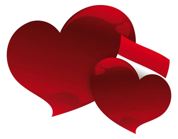 Röda Glänsande Hjärtan Med Lös Blad Kalender För Att Påminna — Stock vektor
