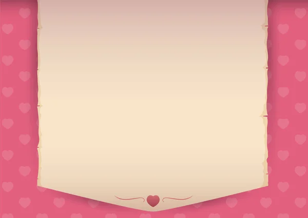 Дизайн Висячим Шаблоном Прокрутки Крихітним Прикрасою Серця Також Рожевому Фоні — стоковий вектор