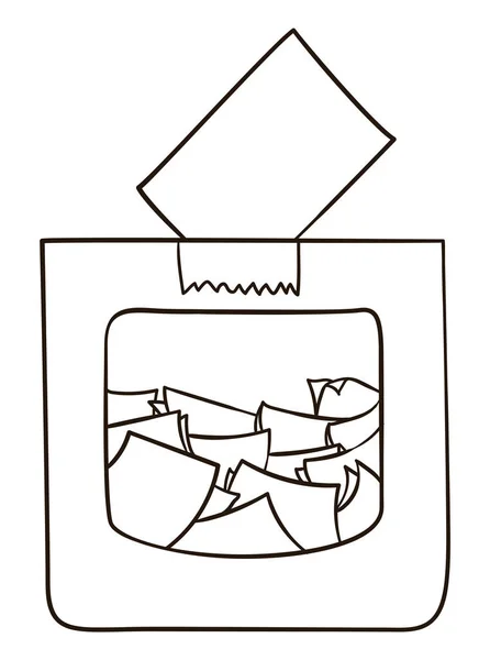 Colorless Design Electoral Ballot Box Vote Top View Its Interior — ストックベクタ