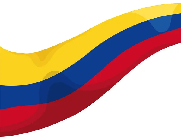 Bandera Patriótica Colombia Posición Diagonal Con Sus Tres Franjas Colores — Archivo Imágenes Vectoriales