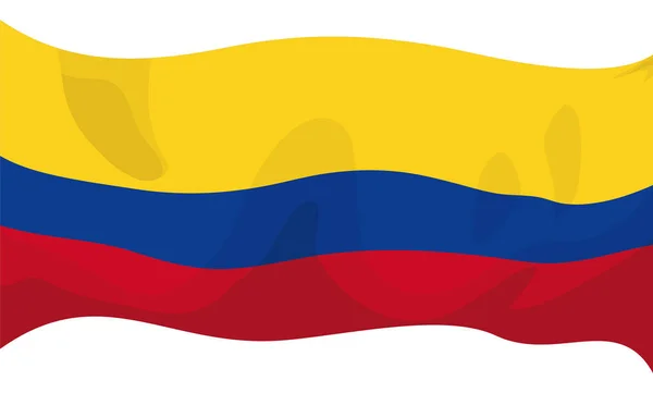 Banner Estilo Dibujos Animados Bandera Colombiana Ondeando Con Sus Tres — Archivo Imágenes Vectoriales