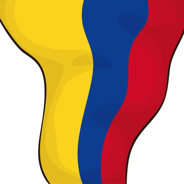 Close Widok Kolumbijskiej Flagi Tricolor Pozycji Pionowej Stylu Kreskówki — Wektor stockowy
